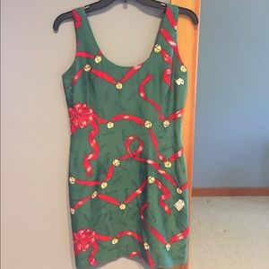 Vintage Nicole Miller Silk Christmas Dress